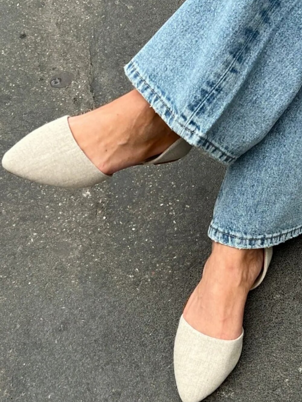 J. Jill Women's Pointed Toe Flats in Light Beige